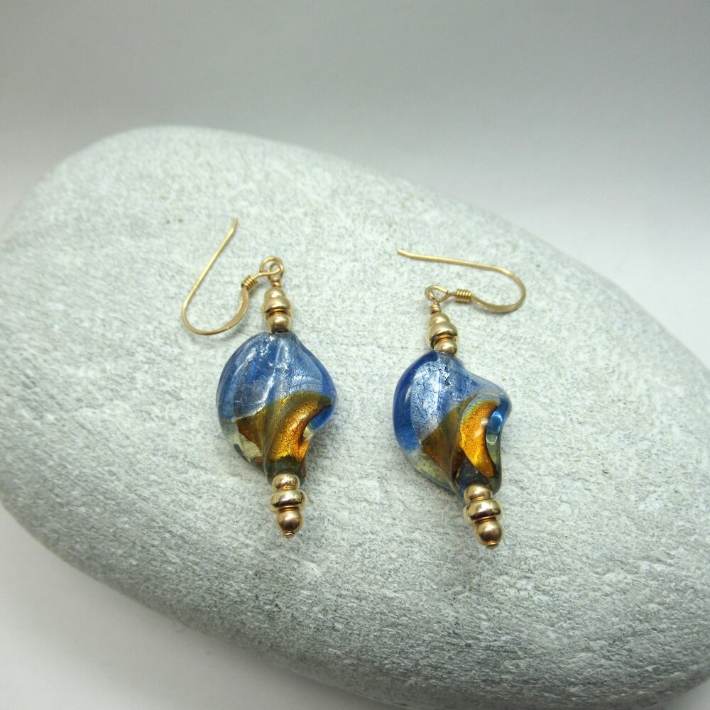 Vintage bead and 14kt gf earrings